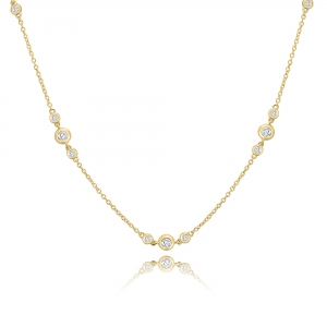 Cadena  dorada con piedras con virolas CON BLANCO