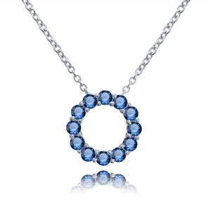 CONJUNTO ALDABA AZUL RODIO BLANCO, DIAMETRO EXTERIOR 15 MM