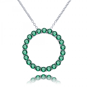 CONJUNTO ALDABA CON VERDE  RODIO BLANCO, DIAMETRO EXTERIOR 25 MM