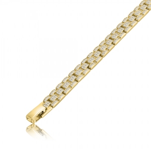 PULSERA PANTHER BA&Ntilde;O AMARILLO CON CUBIC