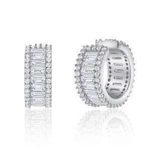 PAR AROS HOOP BAGUETTE CUBIC RODINADOS