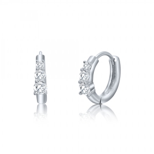 PAR AROS ARGOLLITA PREMIUM 12 MM 3 PIEDRAS MENOR A MAYOR RODINADAS
