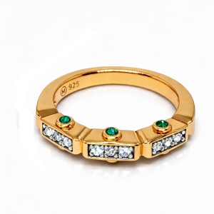 Anillo Link1945 octogonal con surco Amarillo