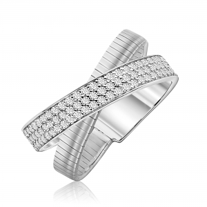 Anillo hilo cruzado pavee
