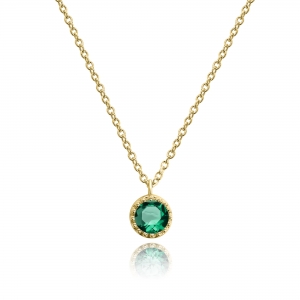 CONJUNTO SU GRANDE ESMERALDA CON CADENA AMARILLO