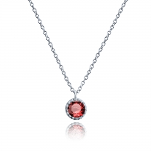 CONJUNTO SU GRANDE RUBI CON CADENA RODINADO