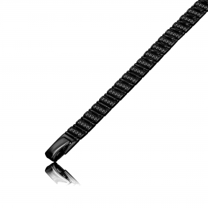 PULSERA ENDLESS RODIO NEGRO CON PIEDRAS NEGRAS, LARGO 21 CM