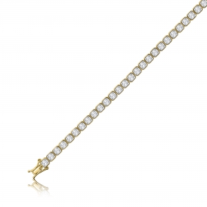 Pulsera tenis eslabones cuadrados, amarilla