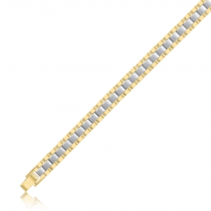 Pulsera tipo phanter amarilla con centro blanco, sin piedra, x 21 cm