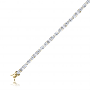 Pulsera tenis amarilla con piedras baguettes y ovaladas