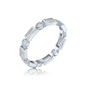 ANILLO SIN FIN CON PIEDRAS BAGUETTES Y REDONDAS