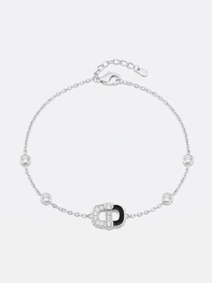Pulsera LinkMe mitad onix plateada