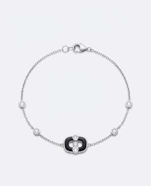 Pulsera LinkMe full onix plateada