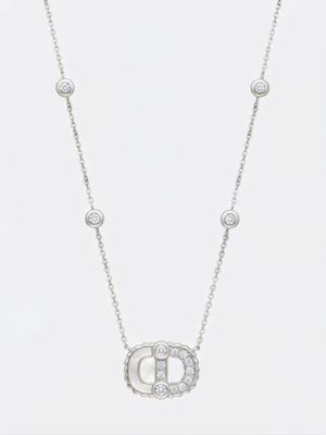 Collar LinkMe plateado mitad nacar