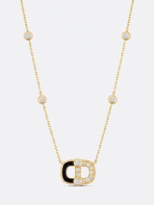 Collar LinkMe dorado mitad onix