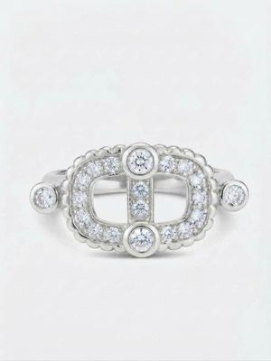 Anillo Link1945 grande full cubic plateado con piedras blancas