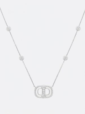 Collar LinkMe plateado full nacar