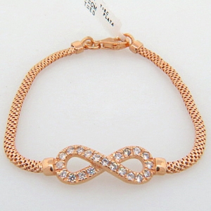 Pulsera fope rosada infinito con piedras