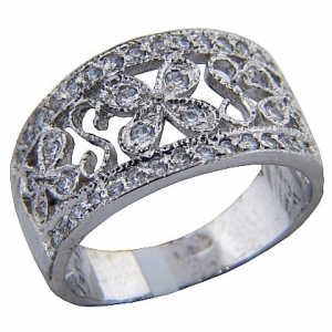 anillo platabella filigrana con piedras rodinado