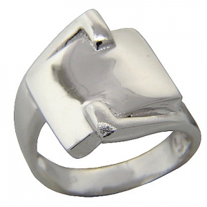 Anillo cuadrado con dos paletas platabella