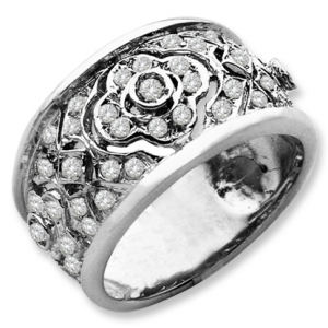 Anillo crown con cubic platabella
