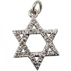 Colgante estrella de david con piedras platabella rodinado