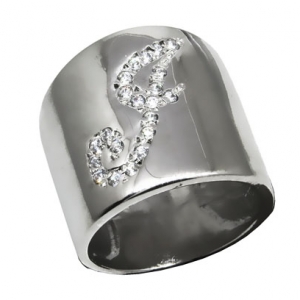 Anillo peter J cursiva, platabella