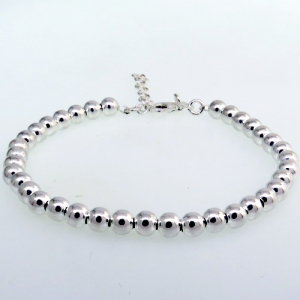 Pulsera bolitas 5 mm con cierre mosqueton