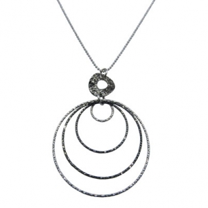 conjunto circulos , facetados, cadena bolitas, blanco y rodio negro