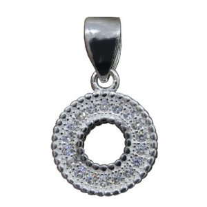 Dije circulo piedras blancas