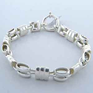 pulsera plata eslabones cuadrados