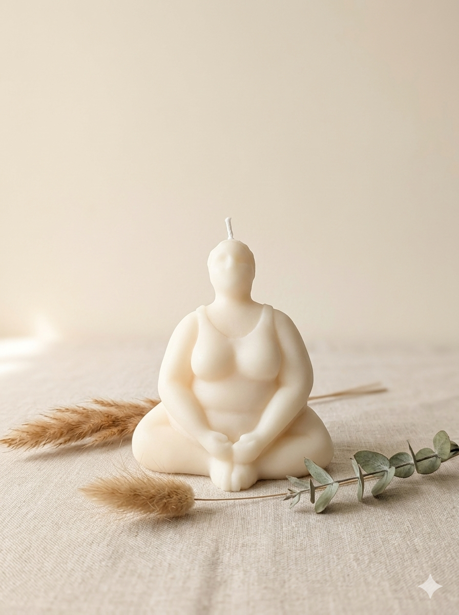 Yogafrau — Schneidersitz, Arme unten