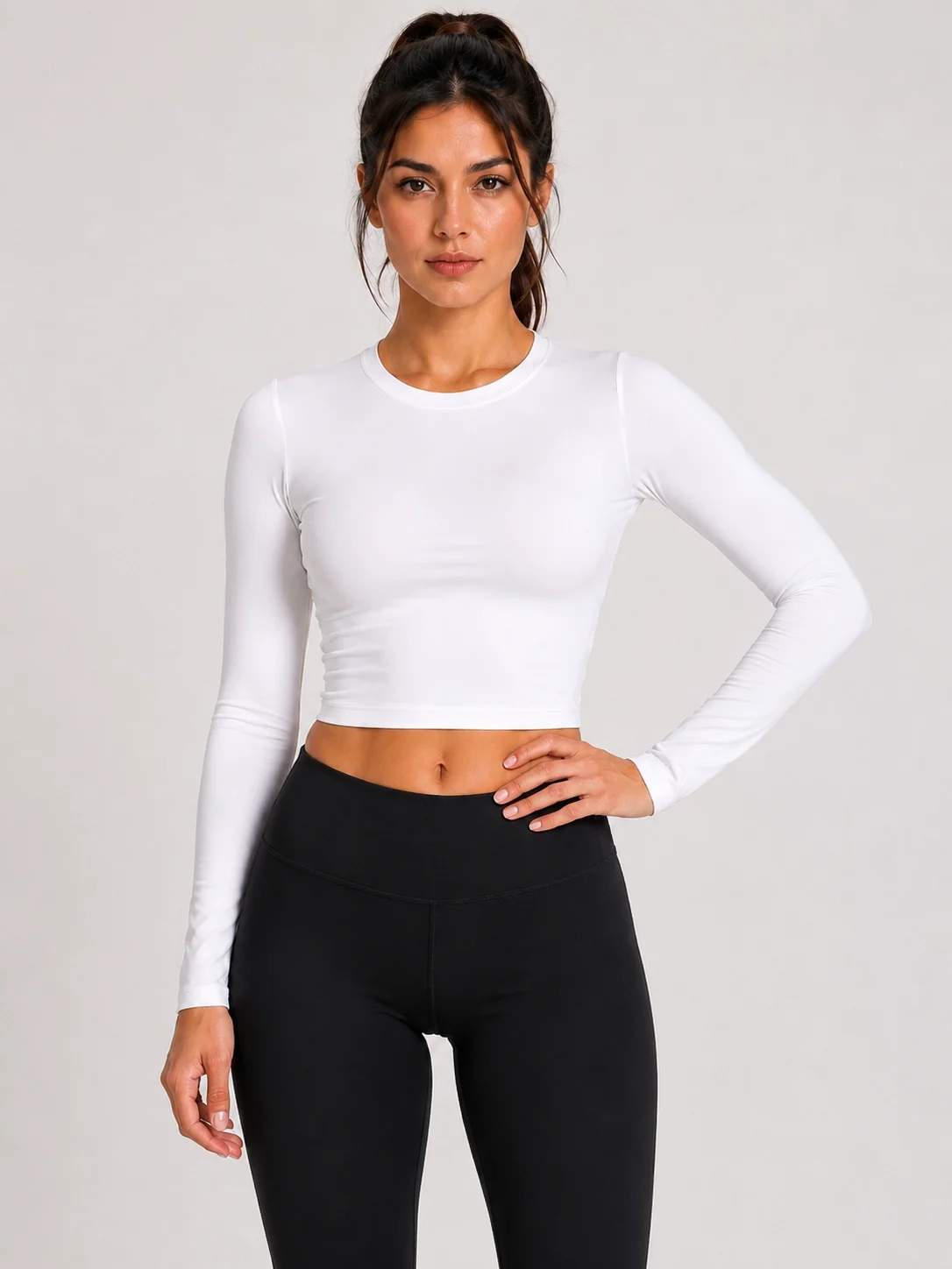 Women's AOP Full Sleeve Crop Top