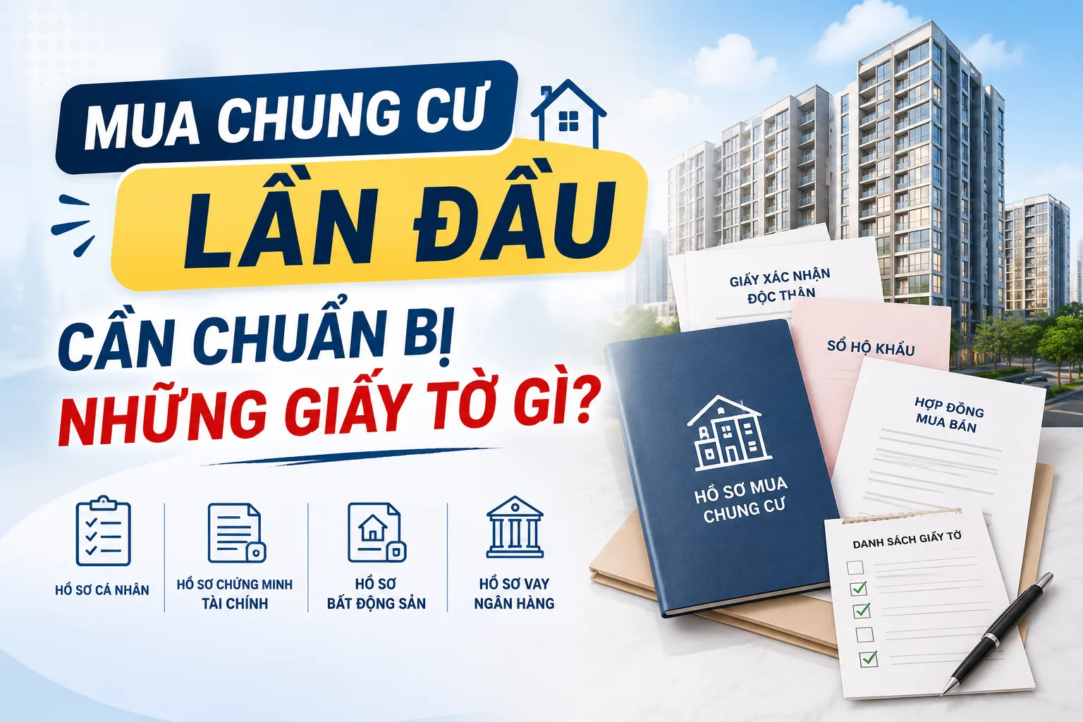 Những loại giấy tờ cần chuẩn bị khi mua chung cư lần đầu: Hướng dẫn đầy đủ từ A-Z