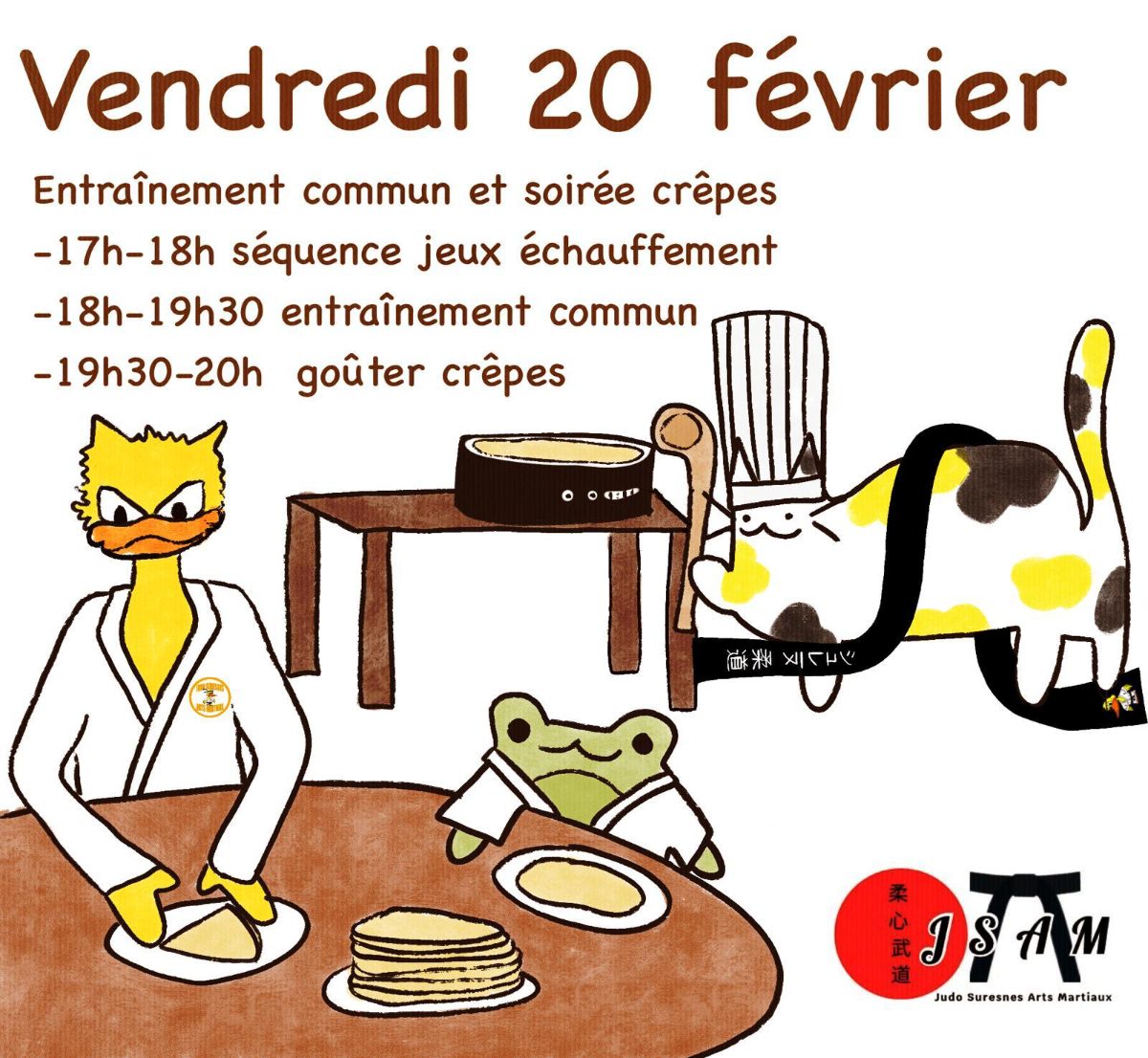 Entraînement commun et soirée crepes