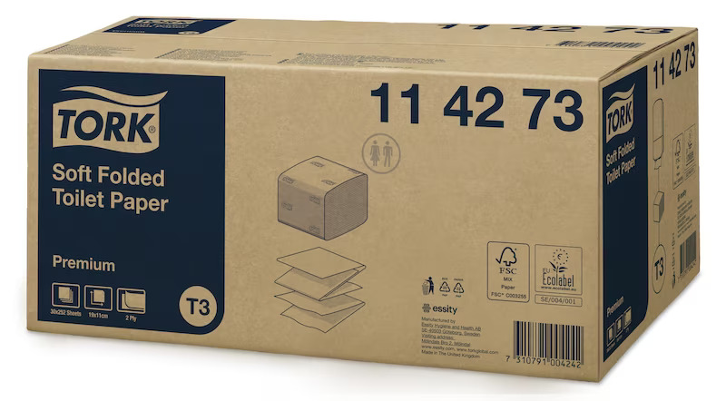 Tork Soft Folded Toilet Paper 2ply Premium T3 252s x 30