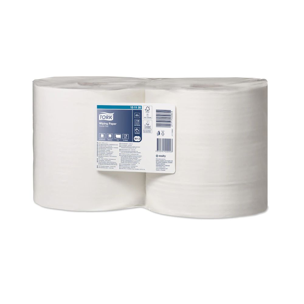 Tork Wiping Paper Combi Roll 1ply W1/W2 1150m x 2