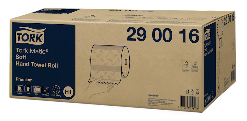 Tork Matic Extra Soft Hand Towel Roll 2ply Premium H1 408s x 6