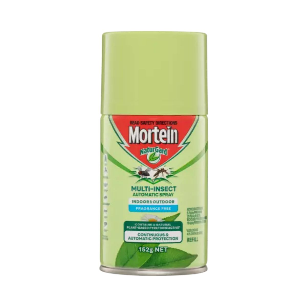 Mortein NaturGard Multi-Insect Automatic Spray Fragrance Free Indoor & Outdoor with Pyrethrum Refill 152g x 6
