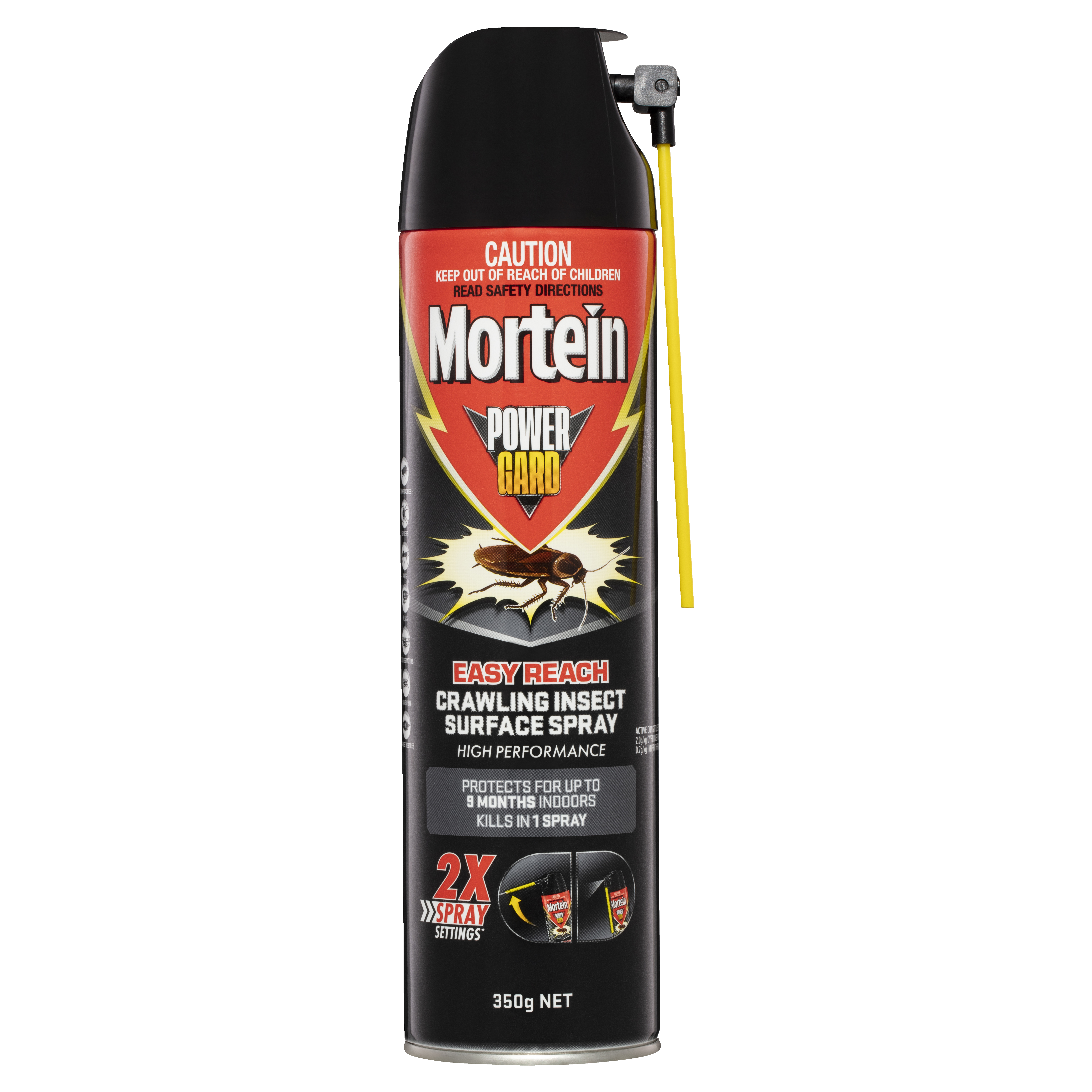 Mortein Powergard Easy Reach Surface Spray 350g x 9