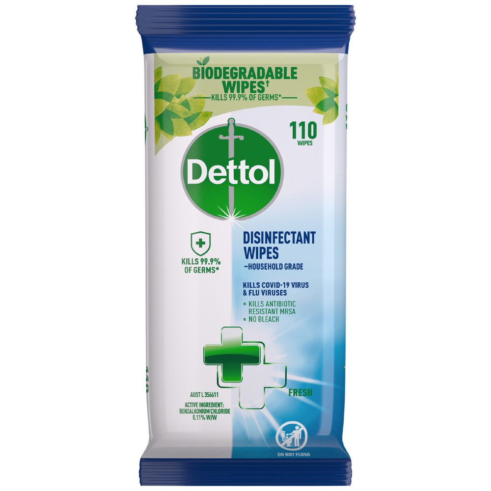 Dettol Disinfectant Wipes Fresh 110s x 8