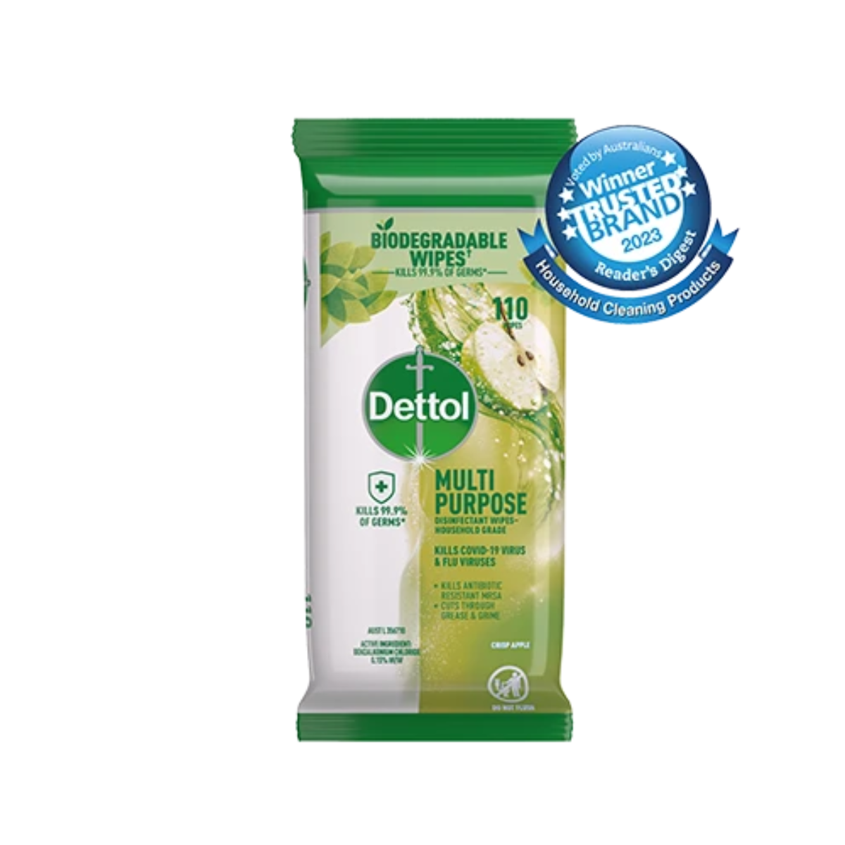 Dettol Multipurpose Wipes Crisp Apple 110s x 8