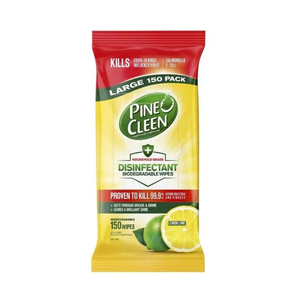 Pine O Cleen Disinfectant Wipes Lemon 150s x 3