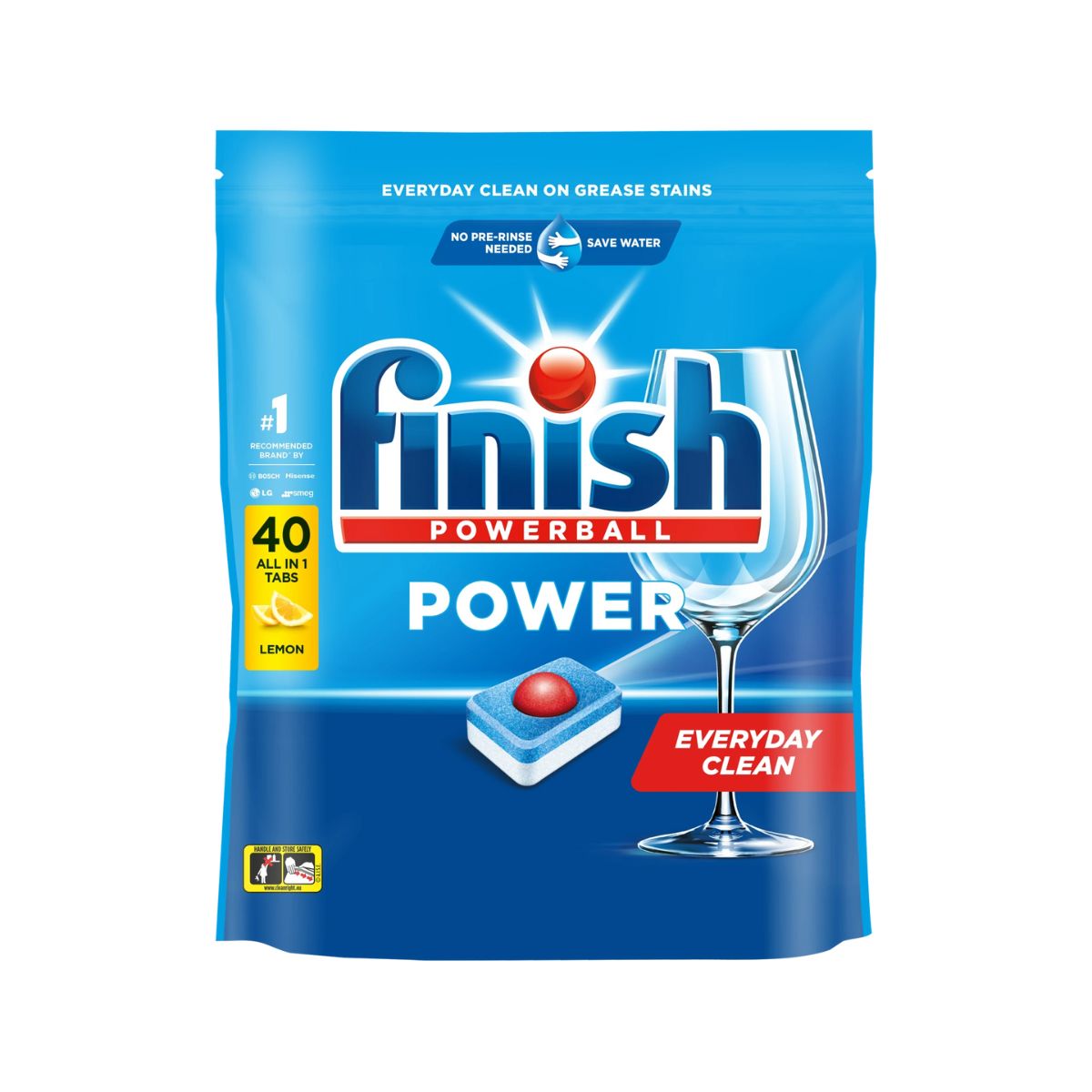 Finish Power Dishwashing Tablets Lemon Sparkle 40 Pack x 5