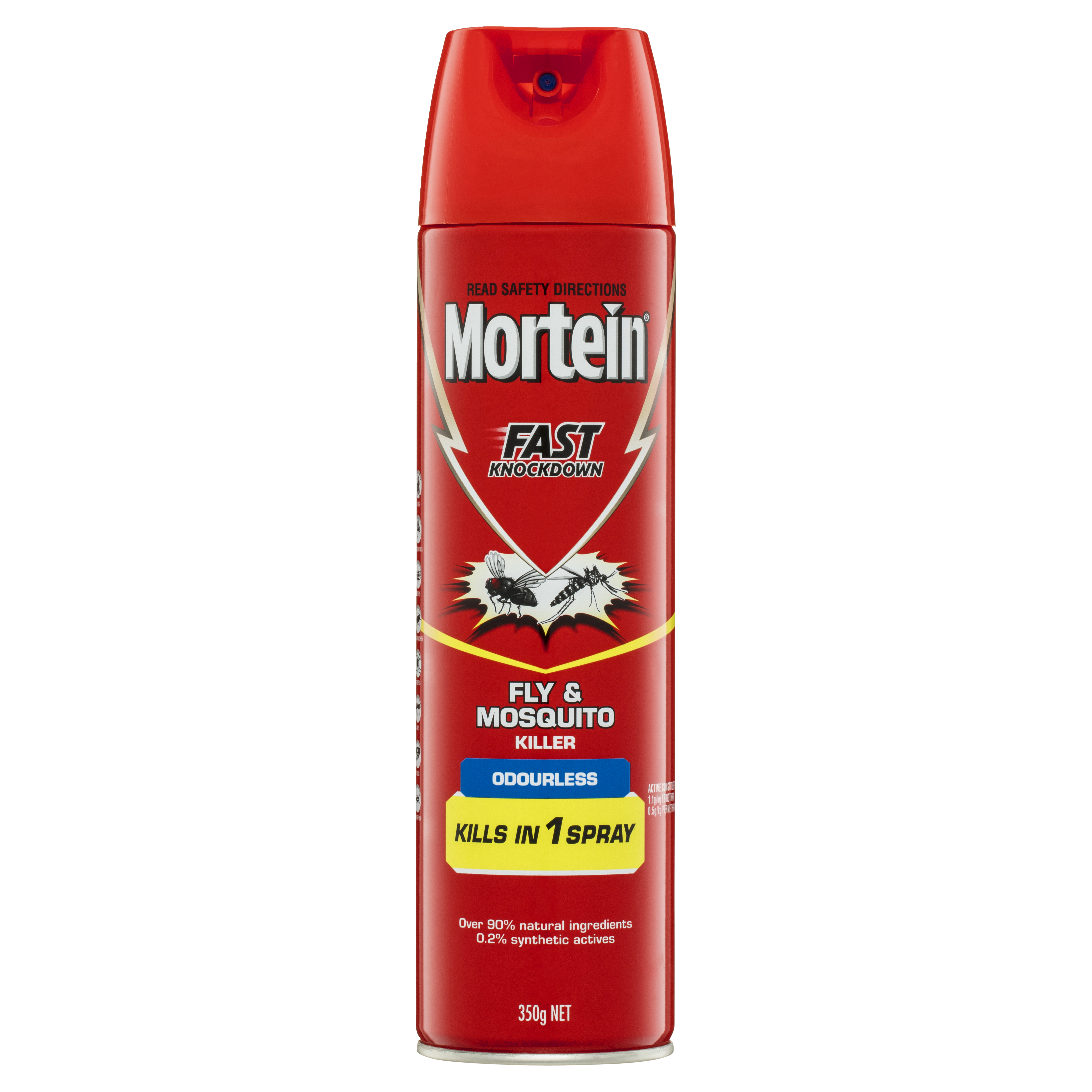 Mortein Fly & Mosquito Killer Odourless Aerosol 350G x 9