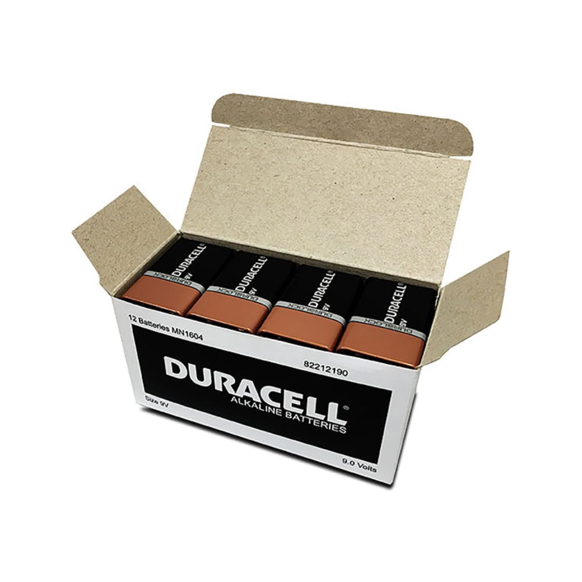Duracell Coppertop Batteries 9V Singles 12pk White Inner Box