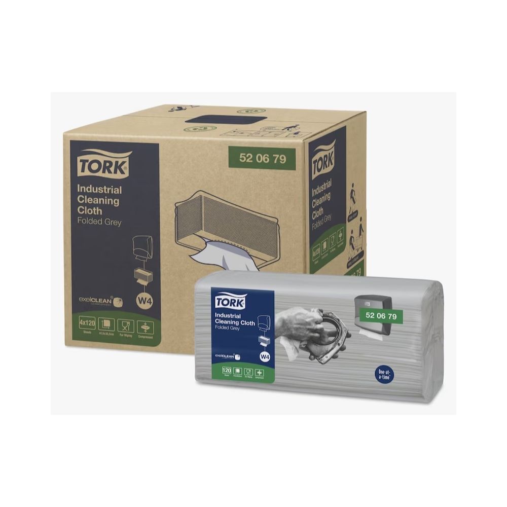 Tork Industrial Cleaning Cloth Grey Folded W4  120s x 4
