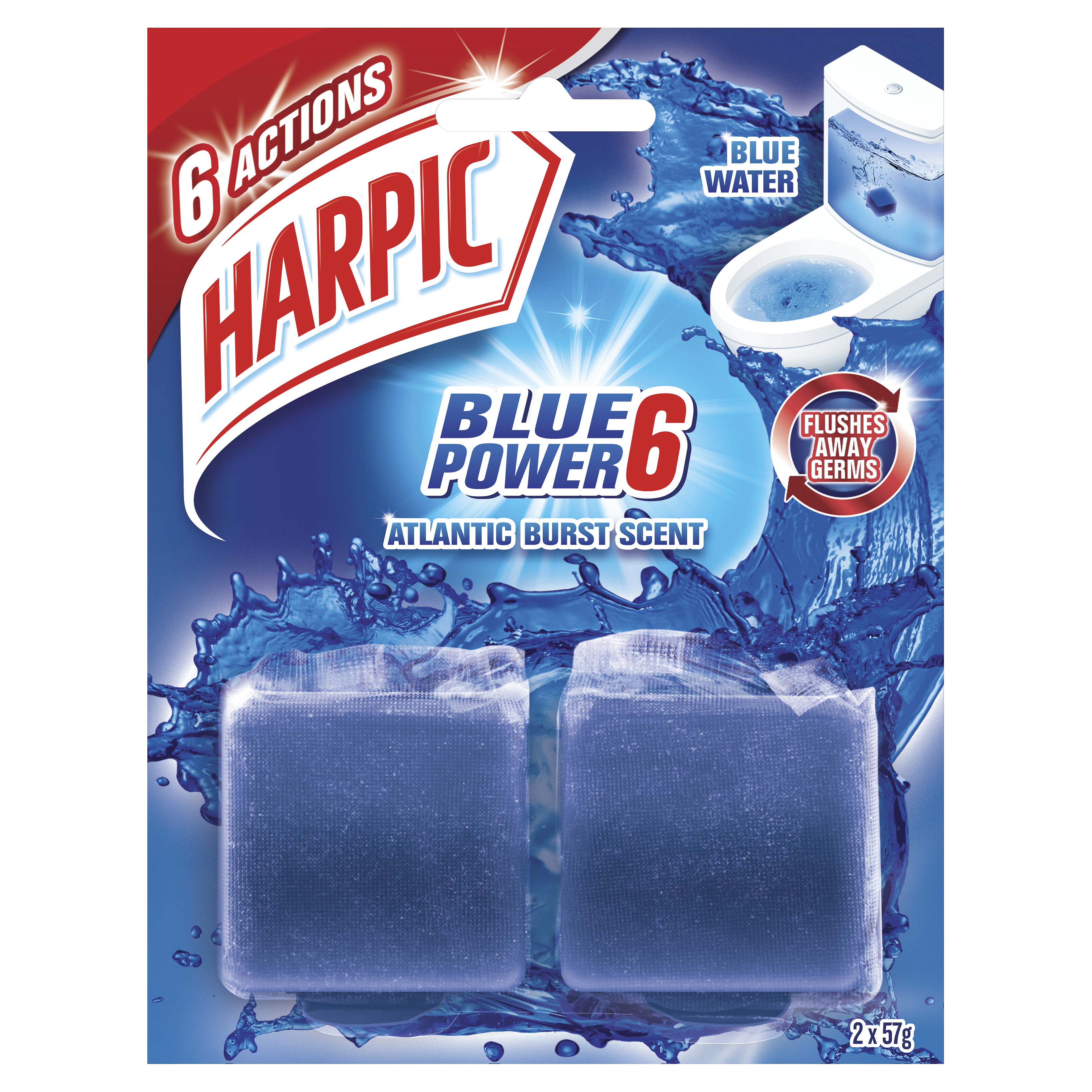 Harpic Foaming Blue Block Twin 114g x 6