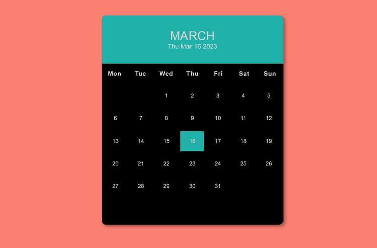 Month Calender project image