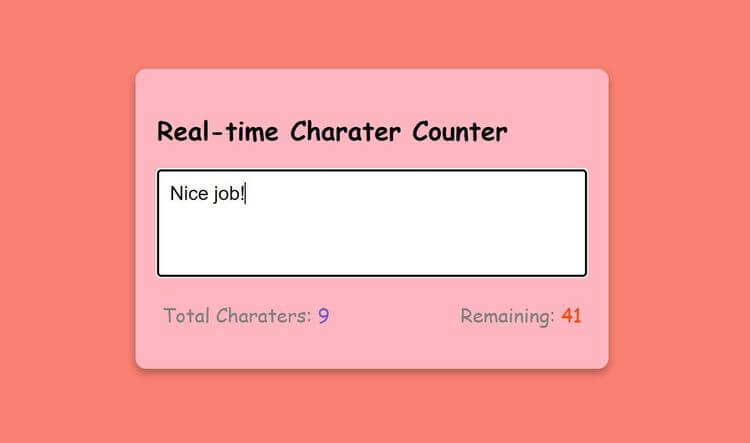 Real-time Character Counter project image